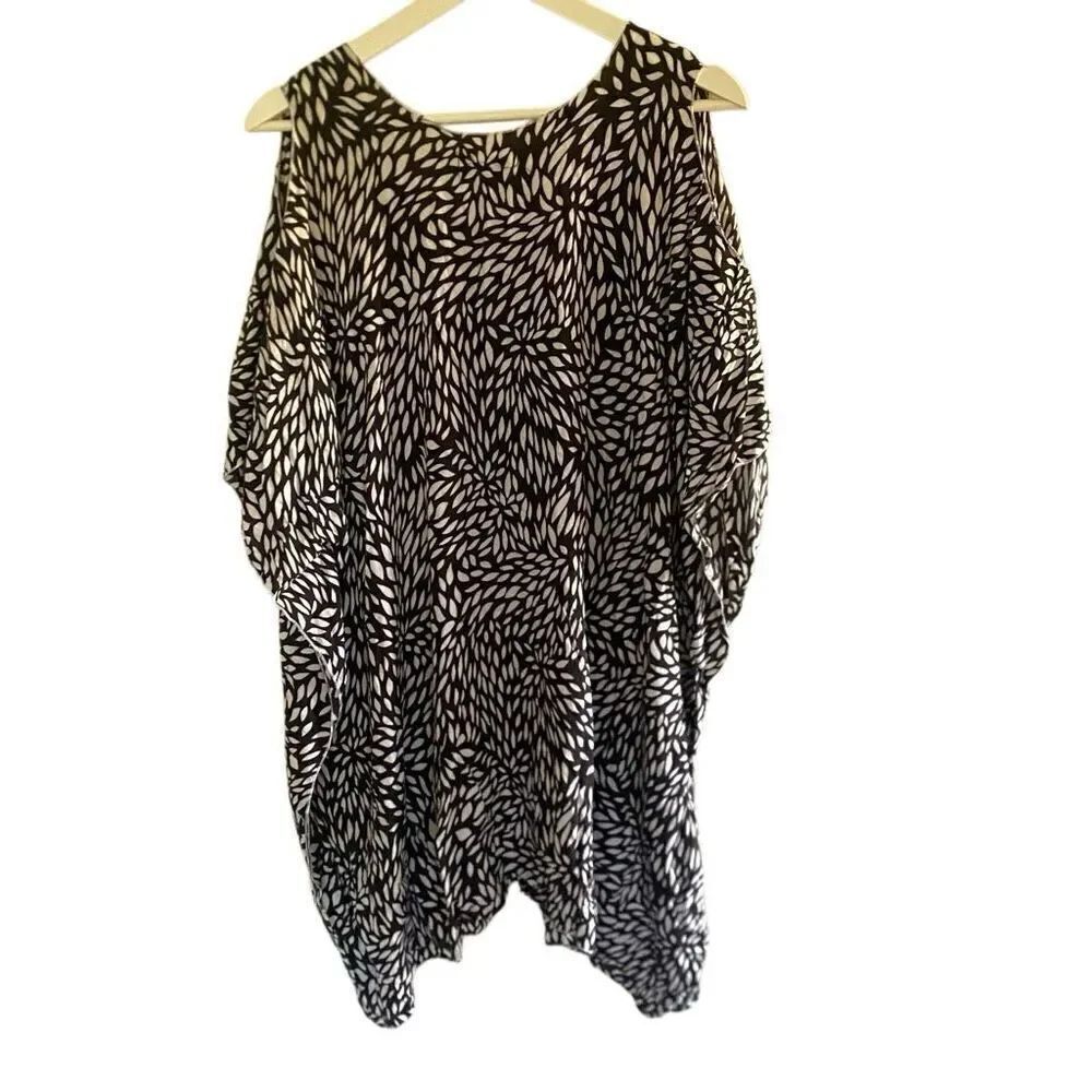 Milana Hawaii bathing suit cover up black white OSFM
